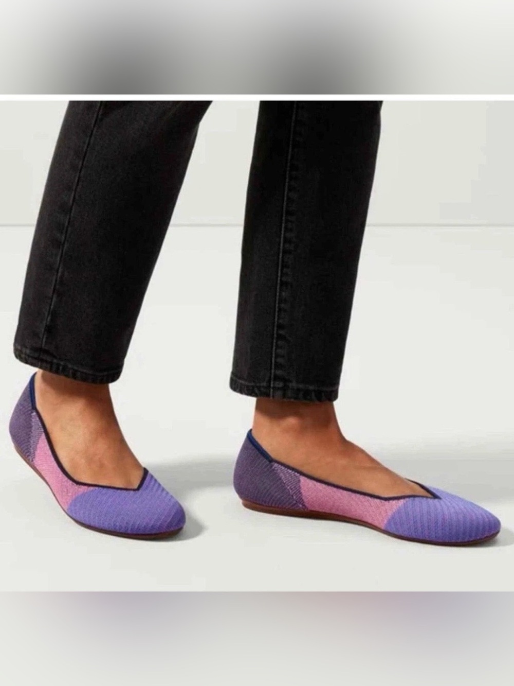 Rothy's Purple and Pink Knit Ballet Flats